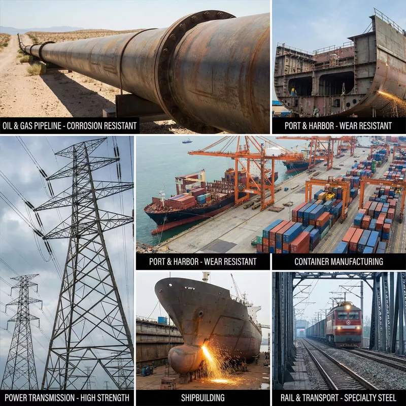 L'applicazione delle lastre di acciaio nei settori dell'energia e dei trasporti